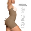 image:imageSHAPERX Open Bust Shapewear Tummy Control Bodysuits for Women Seamless Compression High Waisted Body ShaperBrownshorts