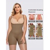 image:imageSHAPERX Open Bust Shapewear Tummy Control Bodysuits for Women Seamless Compression High Waisted Body ShaperBrownshorts