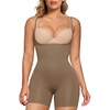 image:imageSHAPERX Open Bust Shapewear Tummy Control Bodysuits for Women Seamless Compression High Waisted Body ShaperBrownshorts