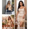 image:imageSHAPERX Womens Shapewear Bodysuit Bonded Tummy Control Panel Seamless Faja ZipUp Body Shaper With Zipper CrotchBeige