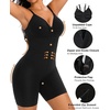 image:imageSHAPERX Womens Shapewear Bodysuit Bonded Tummy Control Panel Seamless Faja ZipUp Body Shaper With Zipper CrotchBlack