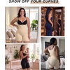 image:imageSHAPERX Womens Shapewear Bodysuit Bonded Tummy Control Panel Seamless Faja ZipUp Mid Thigh Body Shaper with Zipper CrotchBeige