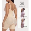 image:imageSHAPERX Womens Shapewear Bodysuit Bonded Tummy Control Panel Seamless Faja ZipUp Mid Thigh Body Shaper with Zipper CrotchBeige
