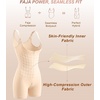 image:imageSHAPERX Womens Shapewear Bodysuit Bonded Tummy Control Panel Seamless Faja ZipUp Mid Thigh Body Shaper with Zipper CrotchBeige