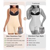 image:imageSHAPERX Womens Shapewear Bodysuit Bonded Tummy Control Panel Seamless Faja ZipUp Mid Thigh Body Shaper with Zipper CrotchBeige