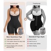 image:imageSHAPERX Womens Shapewear Bodysuit Bonded Tummy Control Panel Seamless Faja ZipUp Mid Thigh Body Shaper with Zipper CrotchBlack