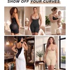 image:imageSHAPERX Womens Shapewear Bodysuit Bonded Tummy Control Panel Seamless Faja ZipUp Mid Thigh Body Shaper with Zipper CrotchBlack