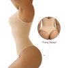 image:imageSHAPERX Womens Tummy Control Shapewear Thong Bodysuit Seamless Waist Snatching Body ShaperBeige Thong
