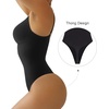 image:imageSHAPERX Womens Tummy Control Shapewear Thong Bodysuit Seamless Waist Snatching Body ShaperBlack Thong