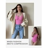 image:imageSHAPERX Womens Tummy Control Shapewear Thong Bodysuit Seamless Waist Snatching Body ShaperPink