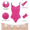 image:imageSHAPERX Womens Tummy Control Shapewear Thong Bodysuit Seamless Waist Snatching Body ShaperRose Red