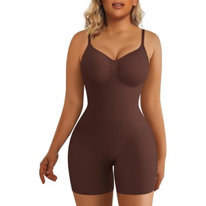 image:imageSHAPERX Shapewear for Women Tummy Control Bodysuit Mid Thigh Body Shaper Shorts for a Lifted LookCappuccino