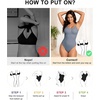 image:imageSHAPERX Womens Low Back Shapewear Bodysuit Seamless Tummy Control Backless Thong Body Shaper with Adjustable StrapsBlue