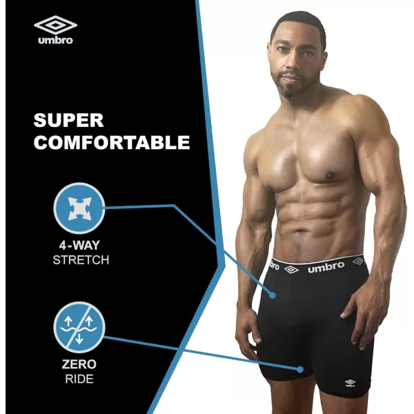 Umbro Performance Boxer Briefs for Men Pack of 6 - Breathable Comfortable Mens Boxer Briefs, Moisture Wicking Mens Underwear