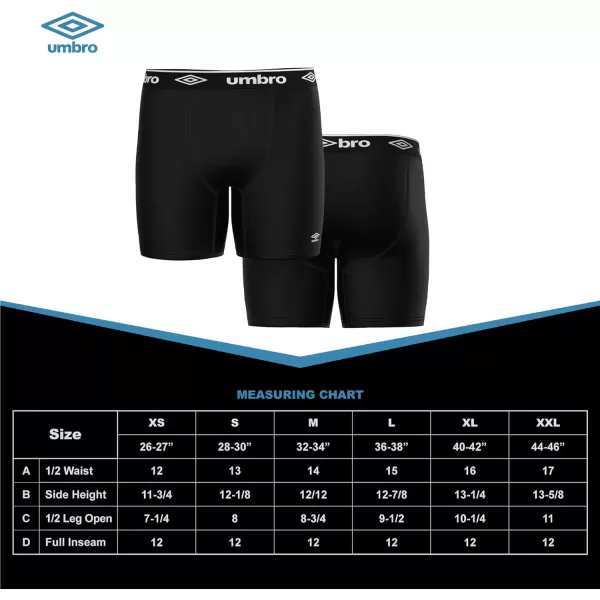 Umbro Performance Boxer Briefs for Men Pack of 6 - Breathable Comfortable Mens Boxer Briefs, Moisture Wicking Mens Underwear