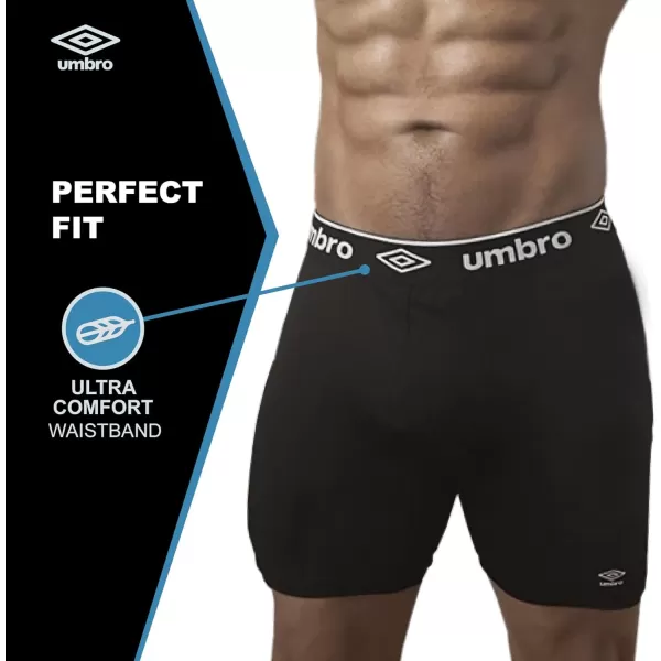 Umbro Performance Boxer Briefs for Men Pack of 6 - Breathable Comfortable Mens Boxer Briefs, Moisture Wicking Mens Underwear