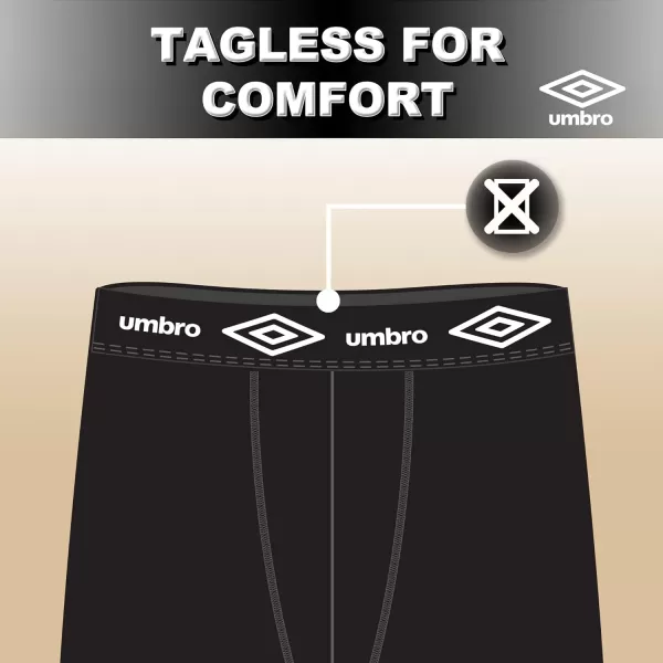 Umbro Performance Boxer Briefs for Men Pack of 6 - Breathable Comfortable Mens Boxer Briefs, Moisture Wicking Mens Underwear