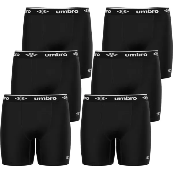 Umbro Performance Boxer Briefs for Men Pack of 6 - Breathable Comfortable Mens Boxer Briefs, Moisture Wicking Mens Underwear