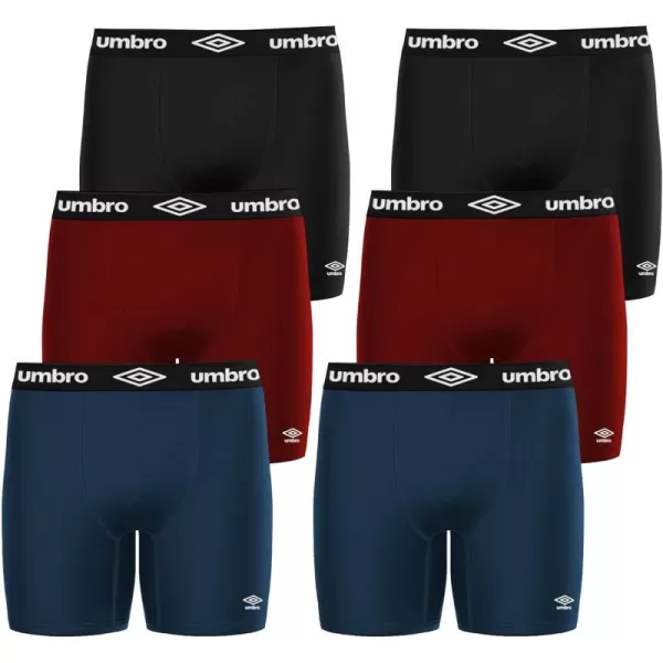 Umbro Performance Boxer Briefs for Men Pack of 6 - Breathable Comfortable Mens Boxer Briefs, Moisture Wicking Mens Underwear