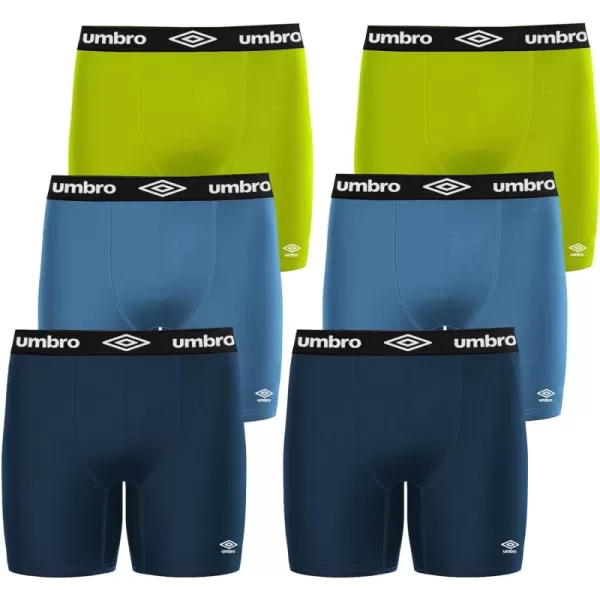 Umbro Performance Boxer Briefs for Men Pack of 6 - Breathable Comfortable Mens Boxer Briefs, Moisture Wicking Mens Underwear