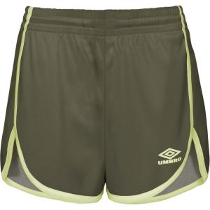 imageUmbro Girls Classic Gym ShortBurnt OliveSunny Lime