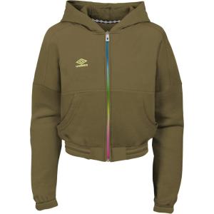 imageUmbro Girls Full Zip HoodieBurnt OliveSunny Lime