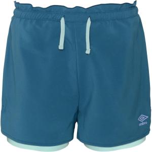 imageUmbro Girls 2 in 1 Running ShortBlue CoralEggshell Blue