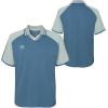 imageUmbro Mens Retro Spin Johnny Collar JerseySilver BlueIndian Teal
