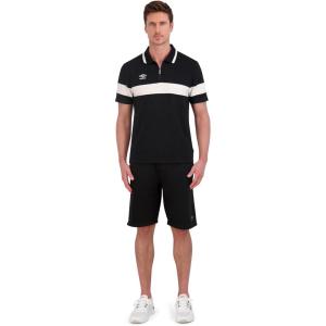 imageUmbro Mens 14 Zip French Terry PoloBlack