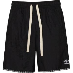 imageUmbro Mens Solid Crinkle Nylon ShortBlack BeautyWhite