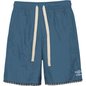 imageUmbro Mens Solid Crinkle Nylon ShortIndian TealSilver Blue