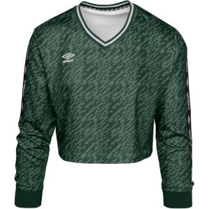 imageUmbro Womens Long Sleeve Boxy VNeckDark IvyEgret