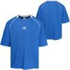 imageUmbro Mens Panelled Short Sleeve Mesh TShirtClassic Blue Brillant White