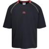imageUmbro Mens Panelled Short Sleeve Mesh TShirtBlack Red Dahlia Antique Gold