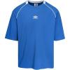 imageUmbro Mens Panelled Short Sleeve Mesh TShirtClassic Blue Brillant White