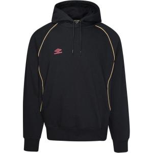 imageUmbro Mens Panelled Long Sleeve HoodieBlack Red Dahlia Antique Gold