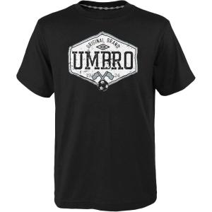 imageUmbro Mens Shield Short Sleeve Sport TShirtBlack  White