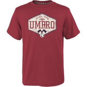 imageUmbro Mens Shield Short Sleeve Sport TShirtRed DahliaEgret
