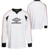 imageUmbro Mens Panelled Long Sleeve TShirtBrillant White Black Fire Whirl