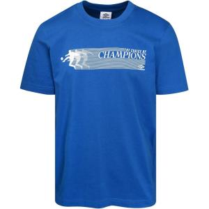 imageUmbro Mens Champions Short Sleeve Graphic TShirtClassic Blue