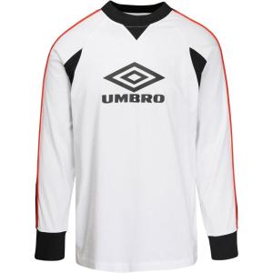 imageUmbro Mens Panelled Long Sleeve TShirtBrillant White Black Fire Whirl
