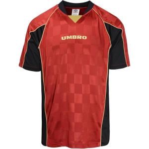 imageUmbro Mens Panelled Raglan ShirtRed Dahlia  Black  Antique Gold
