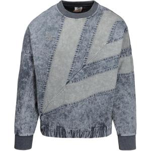 imageUmbro Mens Washed Diamond Drill SweaterBlue Mirage  Griffin