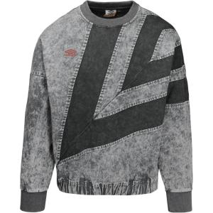 imageUmbro Mens Washed Diamond Drill SweaterGriffin  Black  Fire Whirl