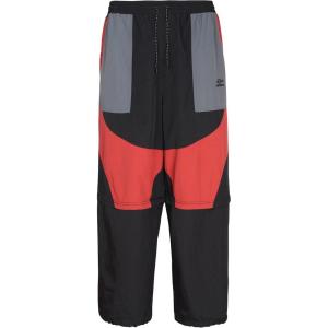 imageUmbro Mens Zip Off Loose Fit PantBlack  Red Dahlia  Iron Gate