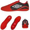 imageUmbro Mens Classico 12 Indoor Soccer ShoeRedWhiteBlack
