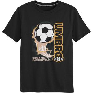 imageUmbro Boys Graphic TShirtBlack  White