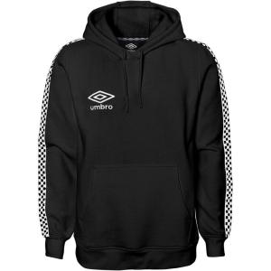 image:imageUmbro Mens Pullover Fleece Hoodie Soft Touch Cotton Rich Sweatshirt Hooded Top With Hood and Long SleevesBlackWhite