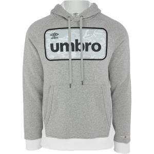 image:imageUmbro Mens Pullover Fleece Hoodie Soft Touch Cotton Rich Sweatshirt Hooded Top With Hood and Long SleevesGrey