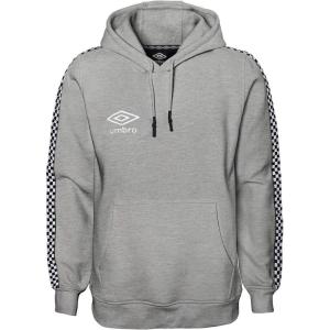 image:imageUmbro Mens Pullover Fleece Hoodie Soft Touch Cotton Rich Sweatshirt Hooded Top With Hood and Long SleevesHeather GreyBlack